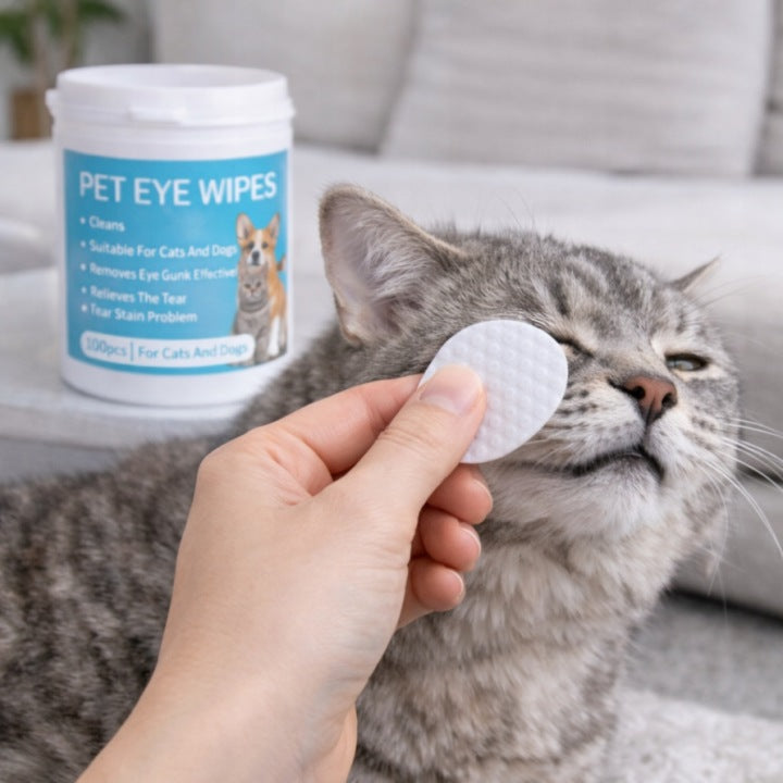 Chusteczki do Oczu dla Psa Kota 100 szt Nawilżane Płatki Eye Care