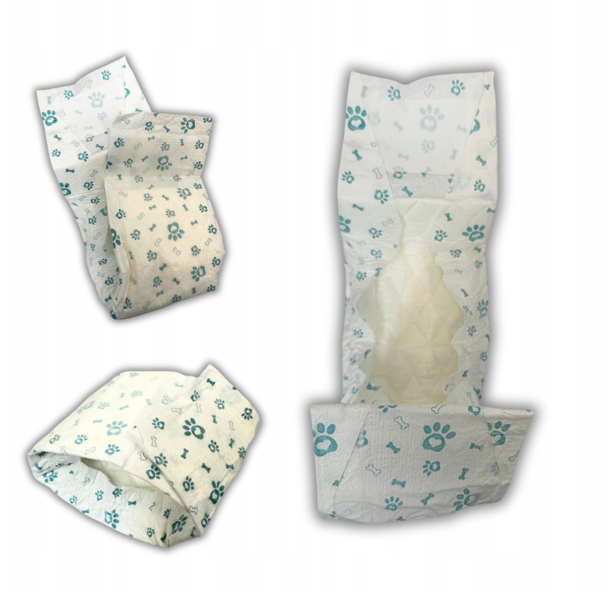 Pieluchy Dla Psa Pampers, Chłonne Pieluszki WILDHOME 12 sztuk L