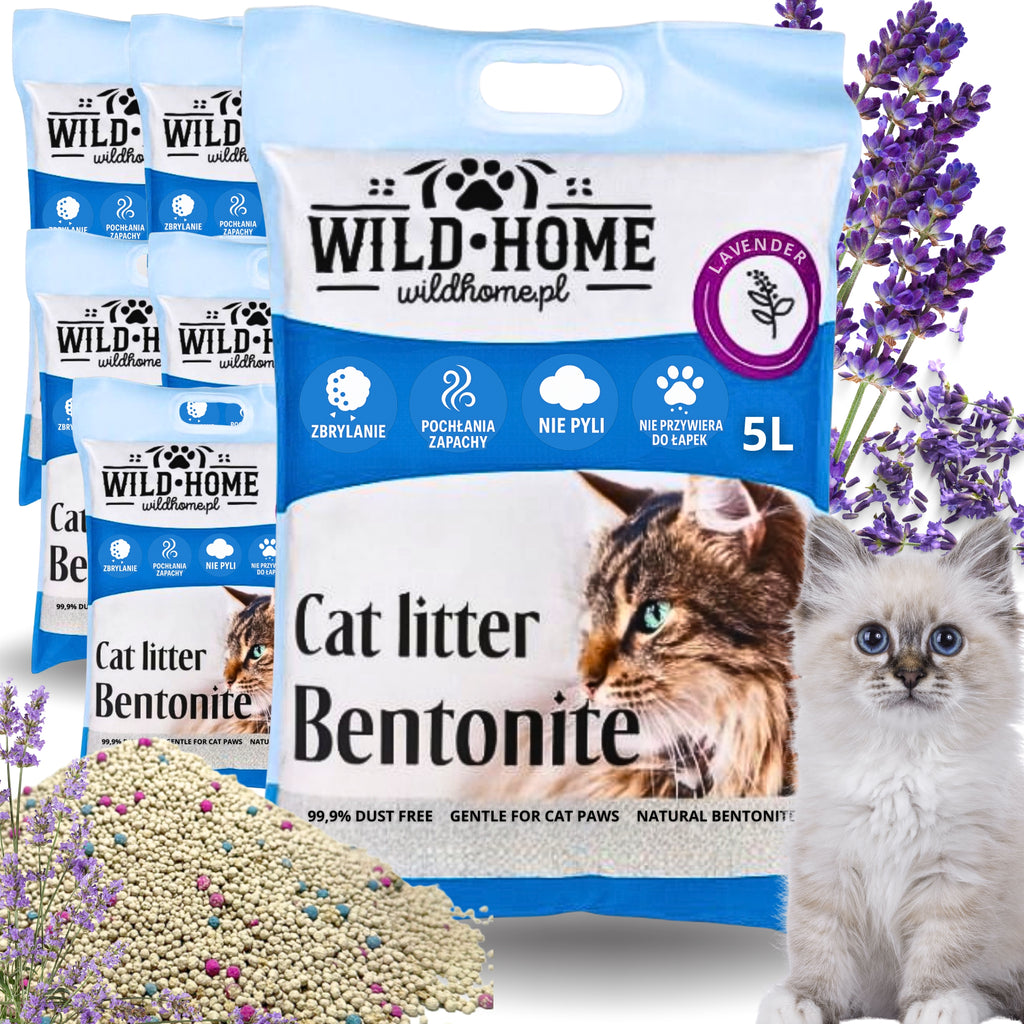 Żwirek Zbrylający Wildhome 30L Bentonitowy Lawendowy Higieniczny Dla Kota